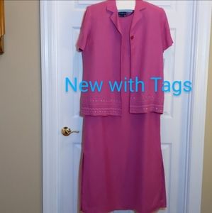Pink Dress, 2 Piece Dress Suit,, NWT Sz 18